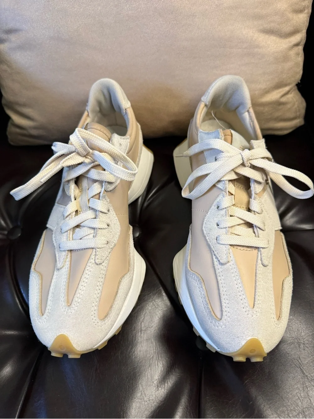 PRE-LOVED NEW BALANCE 327 BISQUE/CLAY SUEDE SNEAKERS - Sz Women’s 9.5/Men’s 8